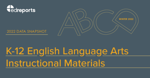Cover page K-12 English Language Arts Instructional Materials