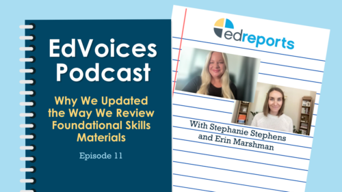 Cover photo of podcast with two educators who are guests on the episode